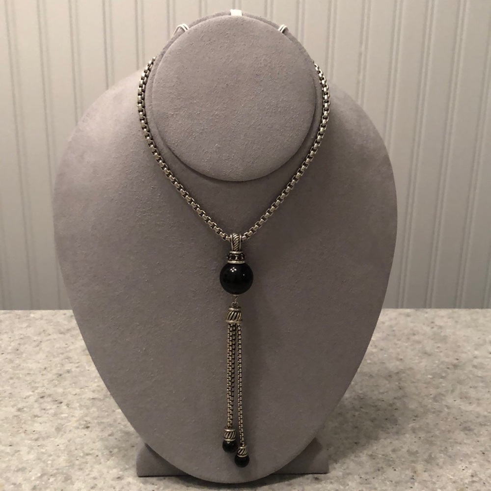 Silver Y necklace